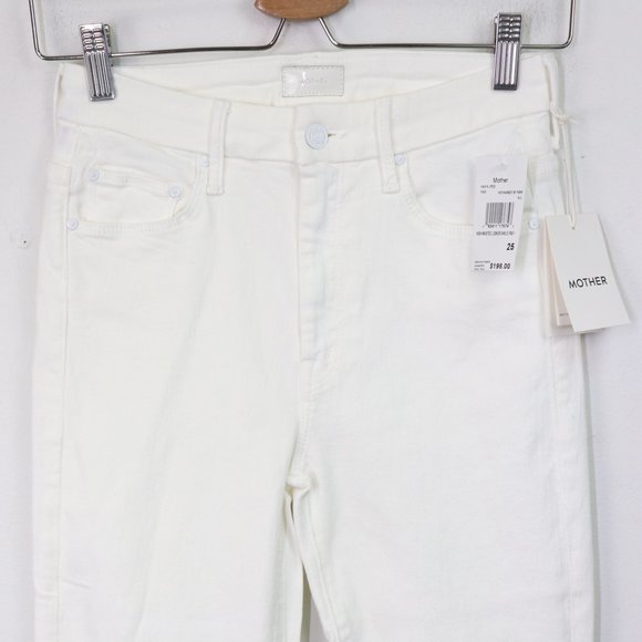 NWT Mother High Waisted Looker Ankle Fray Jeans Stretch Fairest Of Them All 25 - Picture 6 of 12